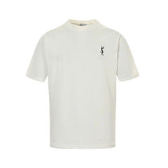 Chest embroidered crew neck T-shirt