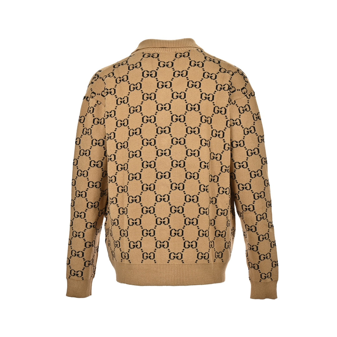 Double G jacquard sweater cardigan