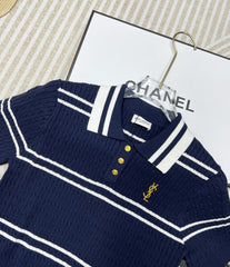 2024 Multi-texture buckle POLO shirt