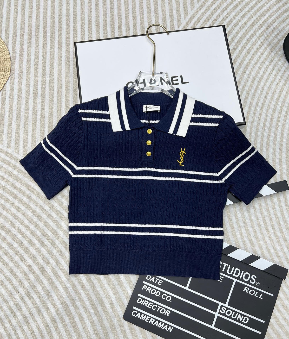 2024 Multi-texture buckle POLO shirt