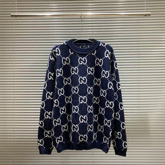 Allover double G jacquard crew neck sweater