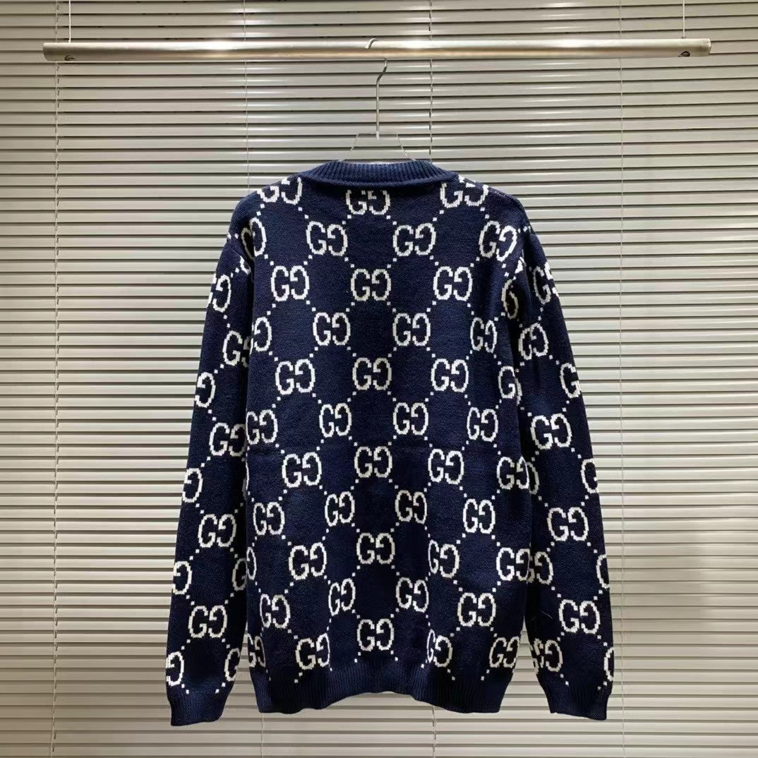 Allover double G jacquard crew neck sweater