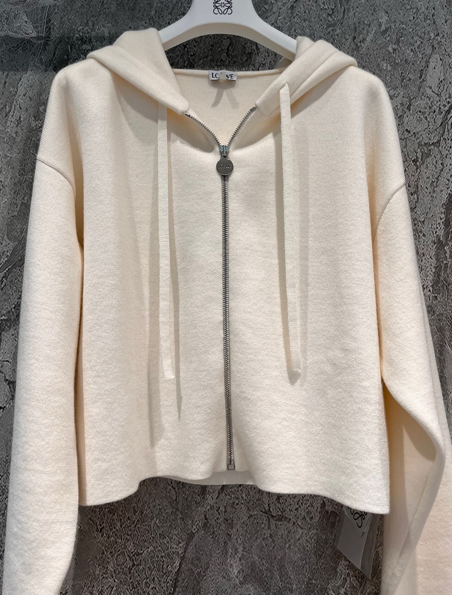 LW new style hooded zipper knitted long sleeve