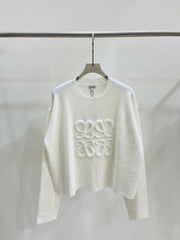 LW new three-dimensional letter knitted long sleeve