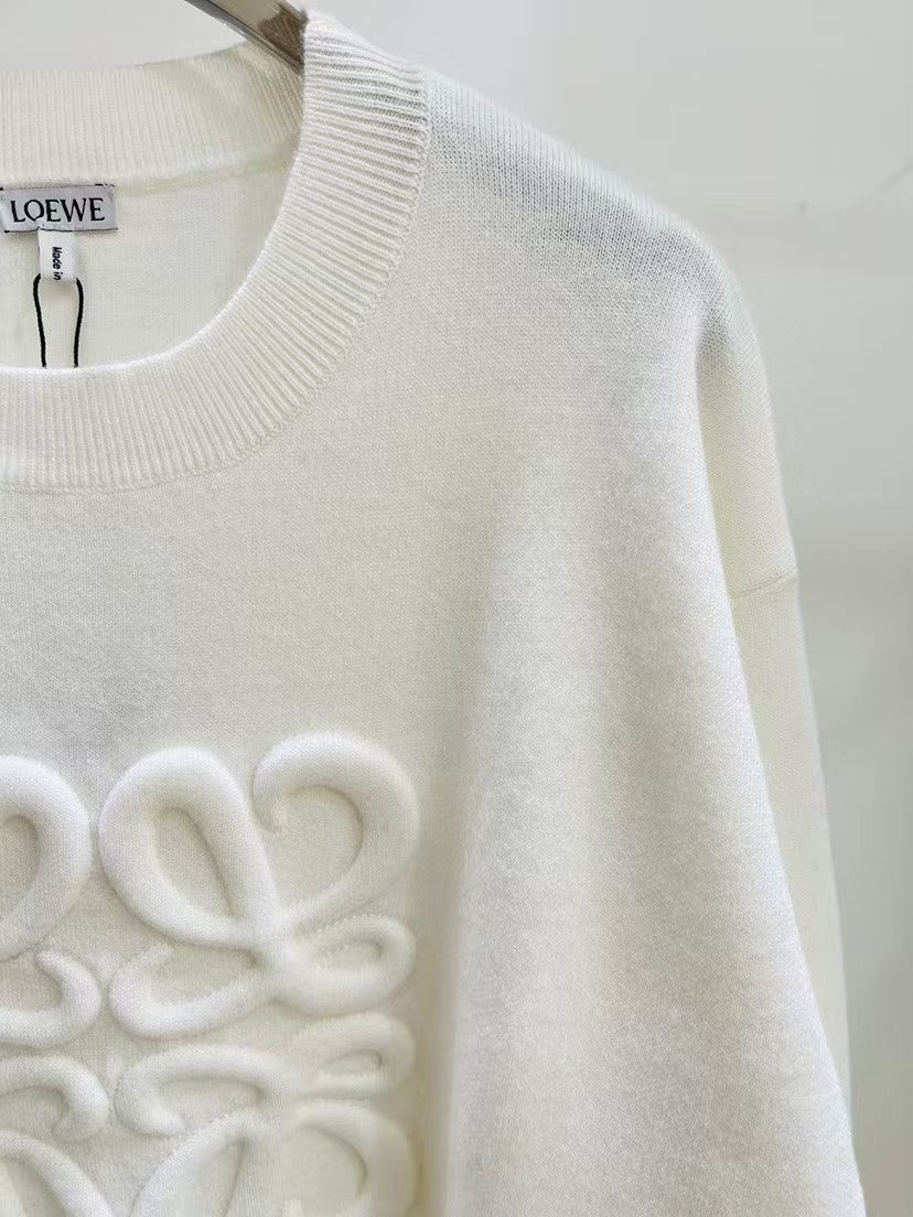 LW new three-dimensional letter knitted long sleeve