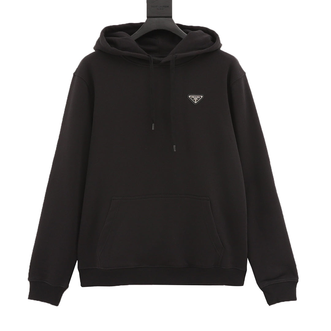 Hooded sweatshirt with triangle logo on chest