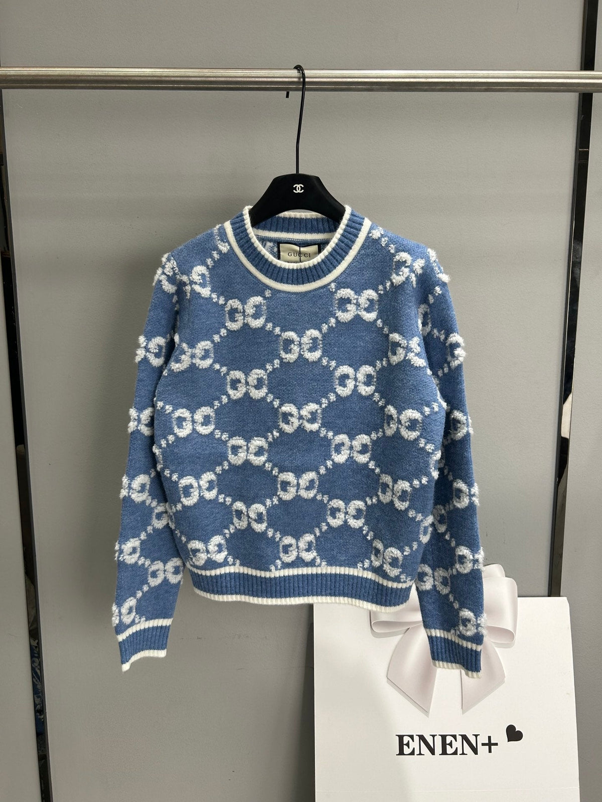 Double G jacquard diamond sweater