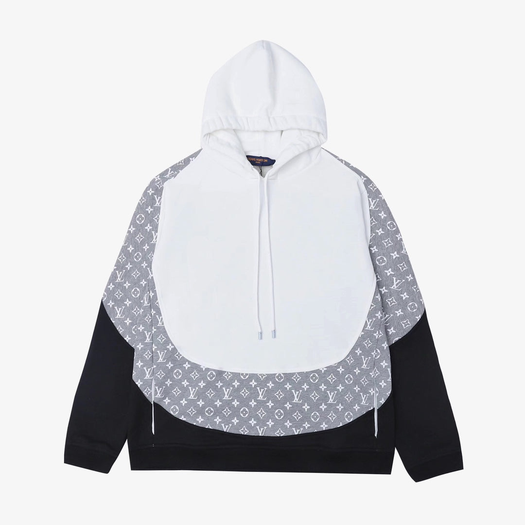 Presbyopic patchwork hooded sweatshirt