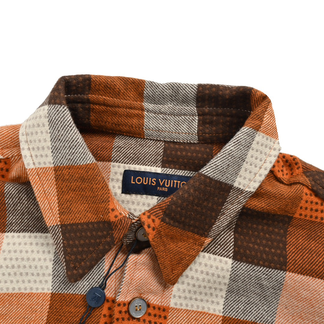 Orange checkerboard jacquard