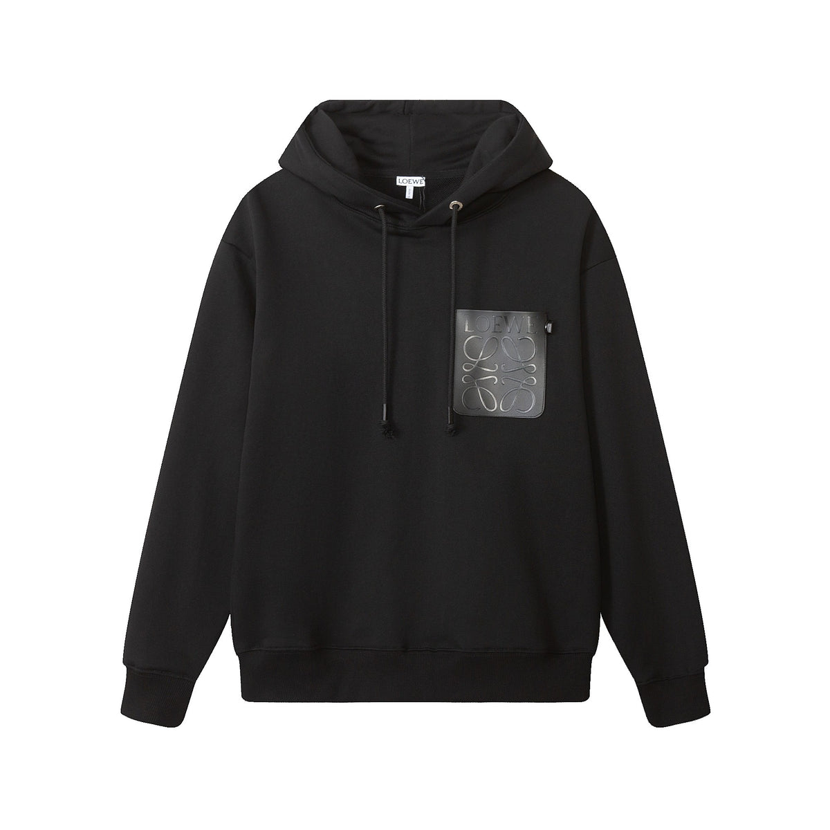 leather logo hoodie