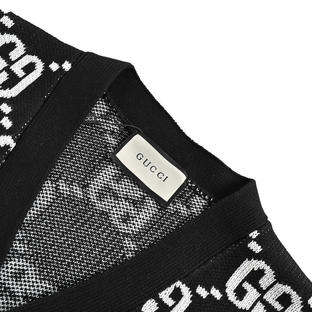 Double G all over jacquard sweater cardigan