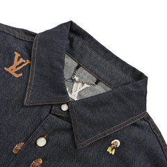 Fully embroidered presbyopic denim jacket