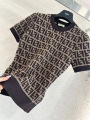 24FW NEW FF jacquard knitted short sleeves