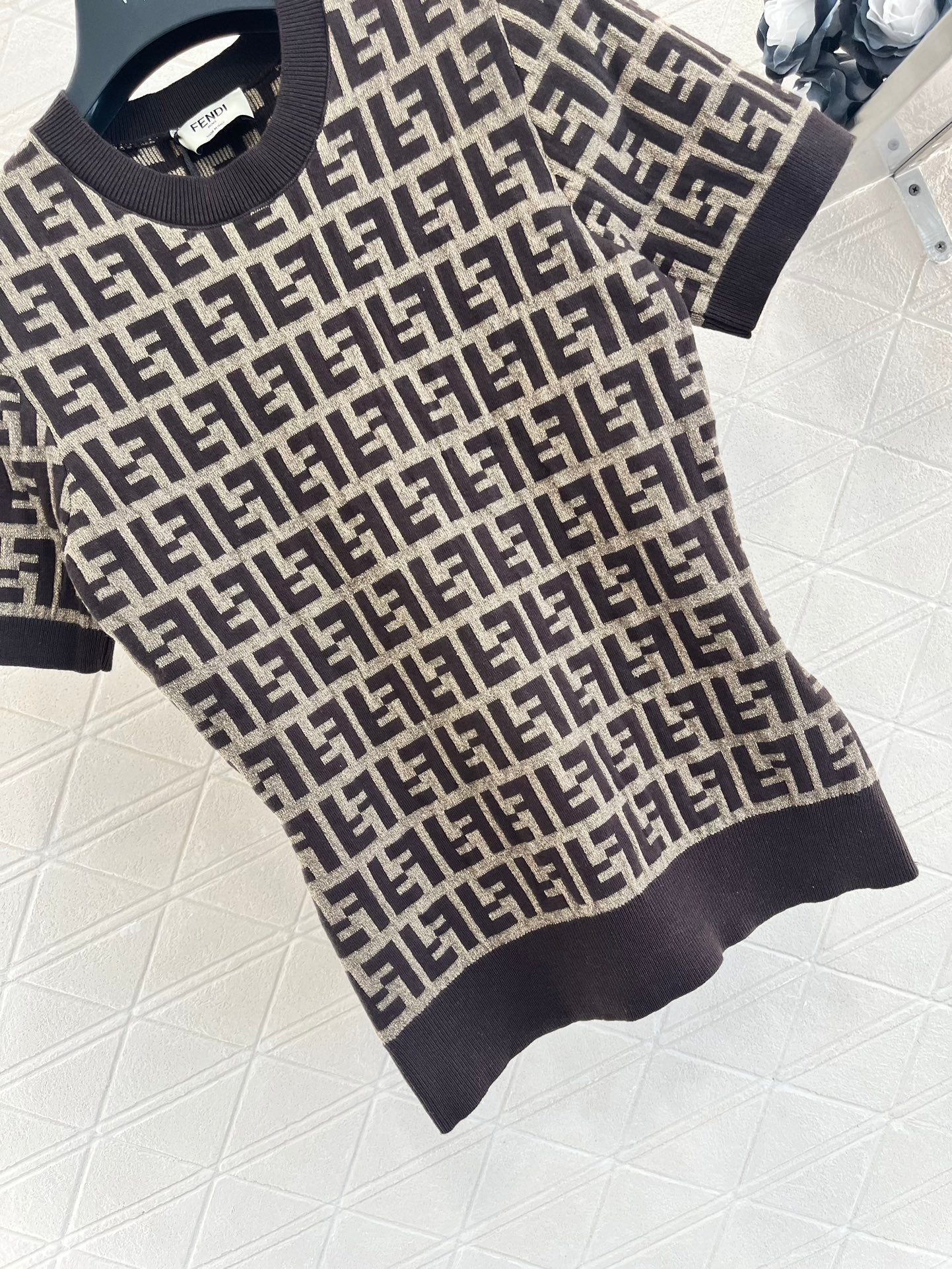 24FW NEW FF jacquard knitted short sleeves