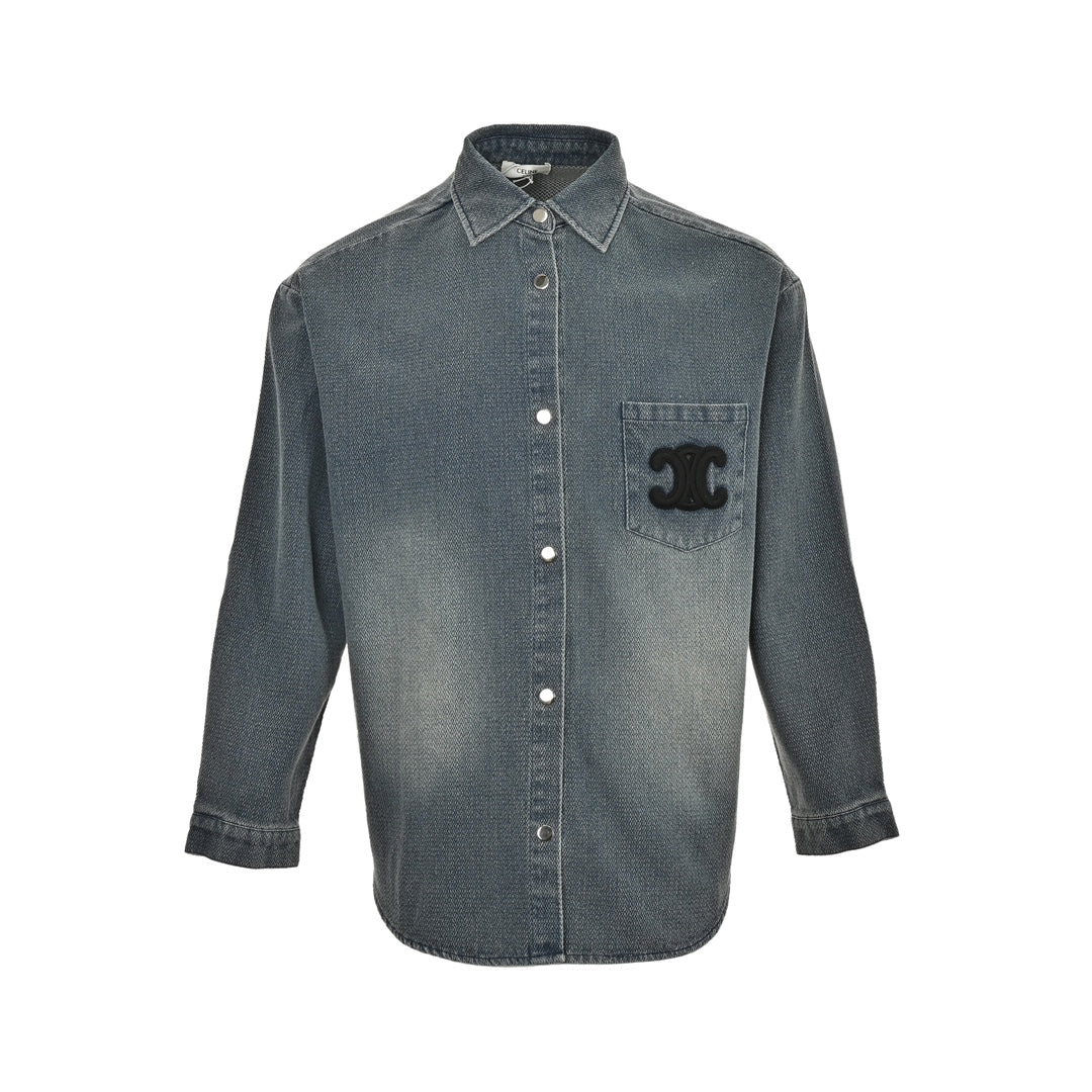 Arc de Triomphe logo denim shirt