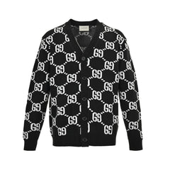 Double G all over jacquard sweater cardigan