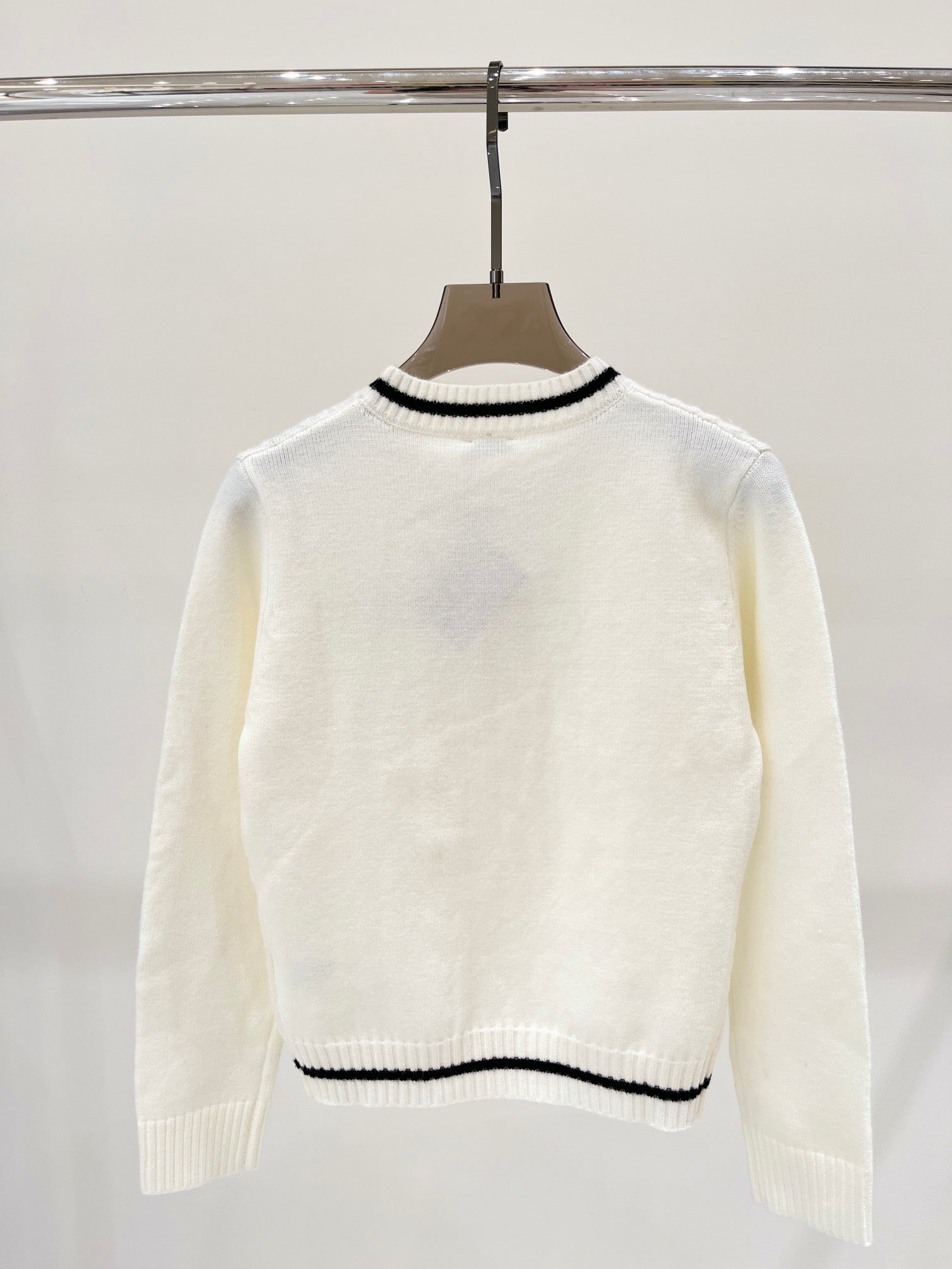 MM new color matching letter jacquard knitted long sleeve