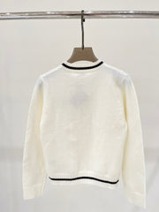 MM new color matching letter jacquard knitted long sleeve