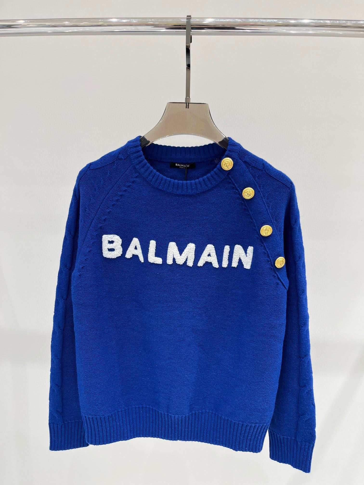 BA new solid color letter jacquard knitted long sleeve